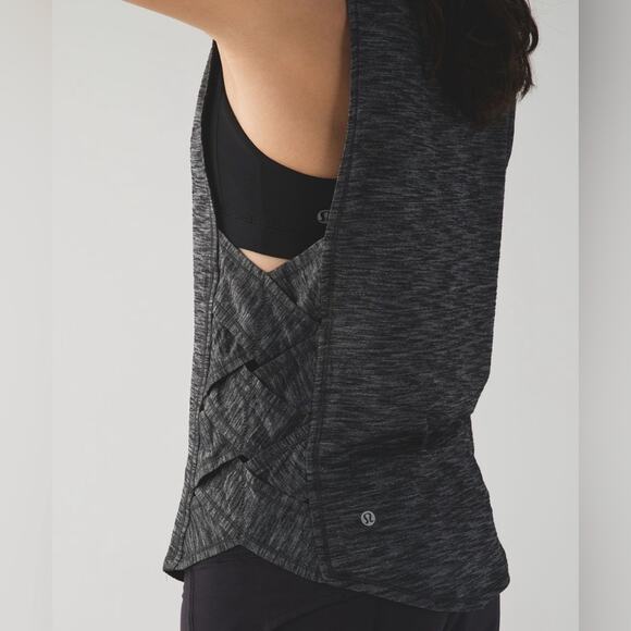 Lululemon Var-City Muscle Tank in Heathered Black size 2 lightweight top crew - Picture 1 of 9
